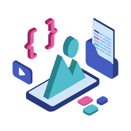 Application development with coding file  Illustration