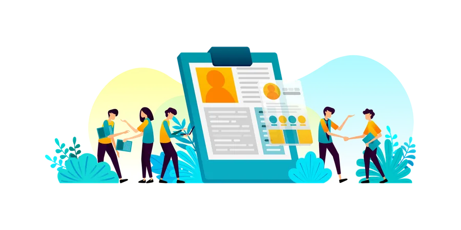 Application form to find workers or employees for company jobs interviews  Illustration
