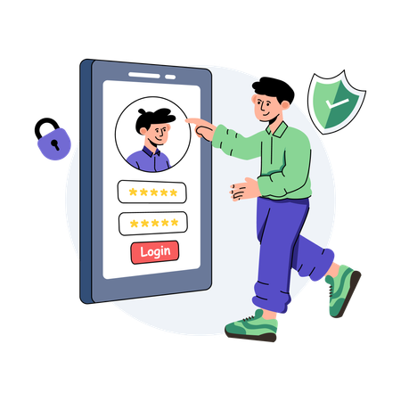 Application Login  Illustration