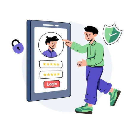 Application Login  Illustration