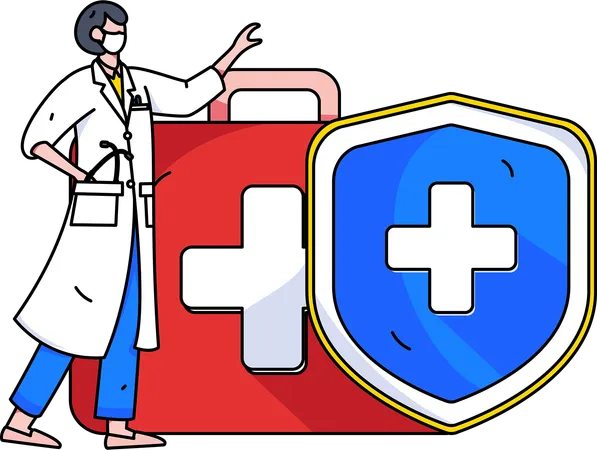 Une application médicale en ligne lancée par un médecin  Illustration