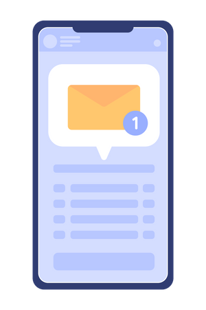 Application Messenger sur téléphone mobile  Illustration