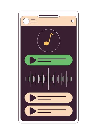 Application musicale sur l'écran du smartphone  Illustration