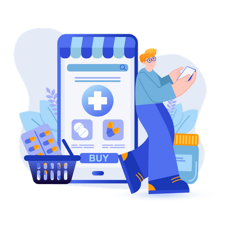 Demande de pharmacie en ligne  Illustration