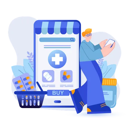 Demande de pharmacie en ligne  Illustration