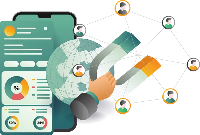 Application pour smartphone permettant d'analyser le développement du réseau d'entreprise  Illustration