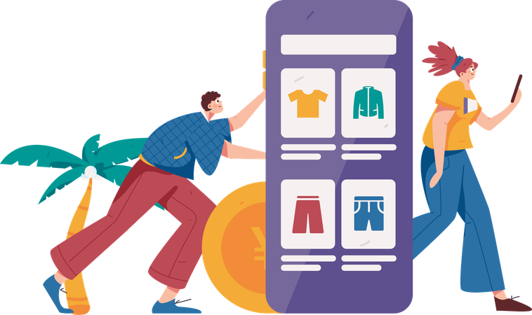 Application d'achat numérique  Illustration