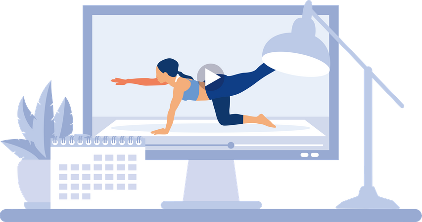 Application de yoga en ligne  Illustration