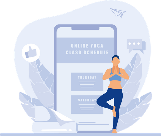 Application de yoga en ligne  Illustration