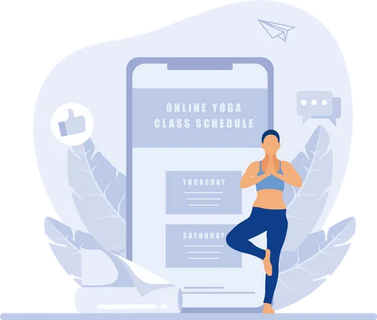 Application de yoga en ligne  Illustration