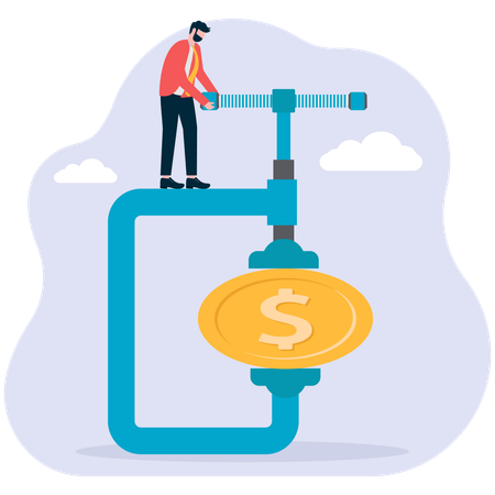 Apply pressure to dollar with a vise grip  Illustration