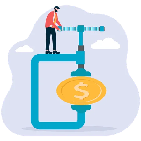 Apply pressure to dollar with a vise grip  Illustration