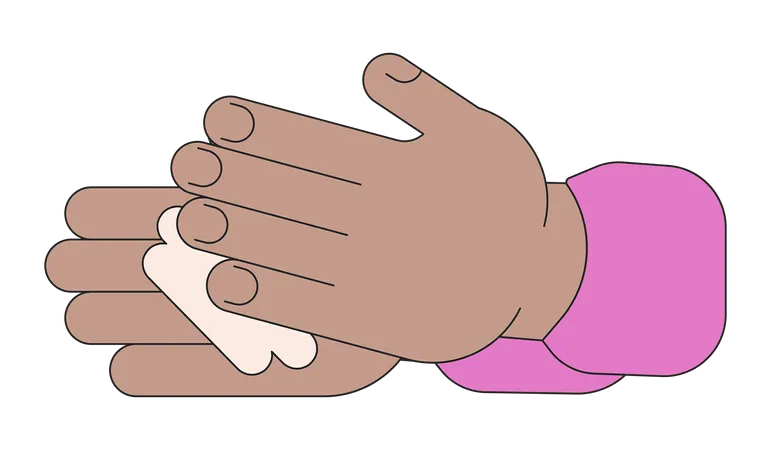 Applying cream hands  Illustration