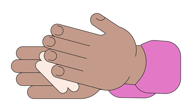 Applying cream hands  Illustration