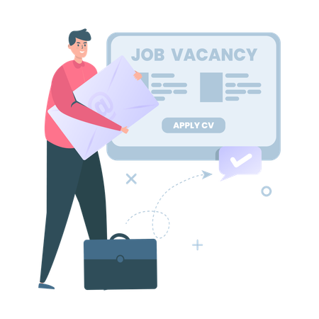 Applying for a job via email  Illustration