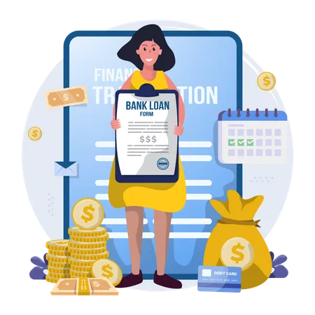 Applying for loan at the bank  Illustration