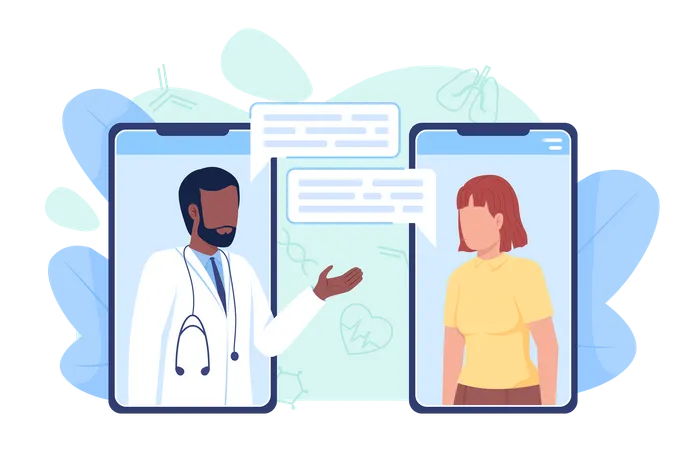 Appointment With Therapist Flat Concept Vector Illustration Video Conference With Doctor Editable 2 D Cartoon Characters On White For Web Design Creative Idea For Website Mobile Presentation Illustration