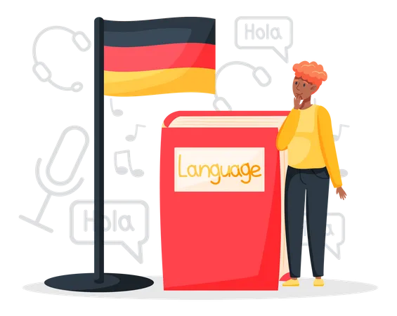 Apprendre l'allemand en ligne  Illustration