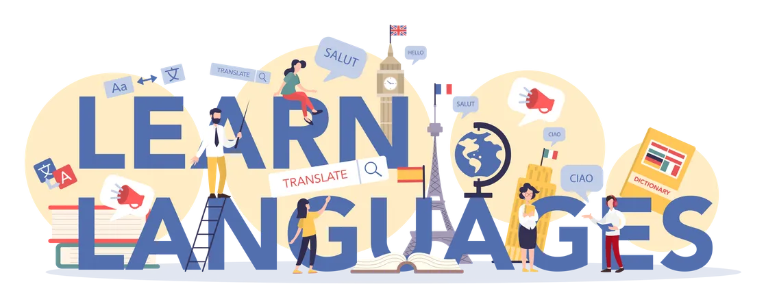 Apprendre des langues étrangères  Illustration