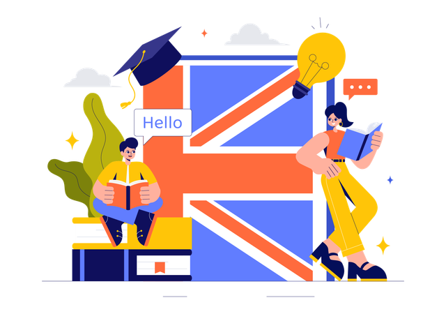 Apprentissage de l'anglais  Illustration