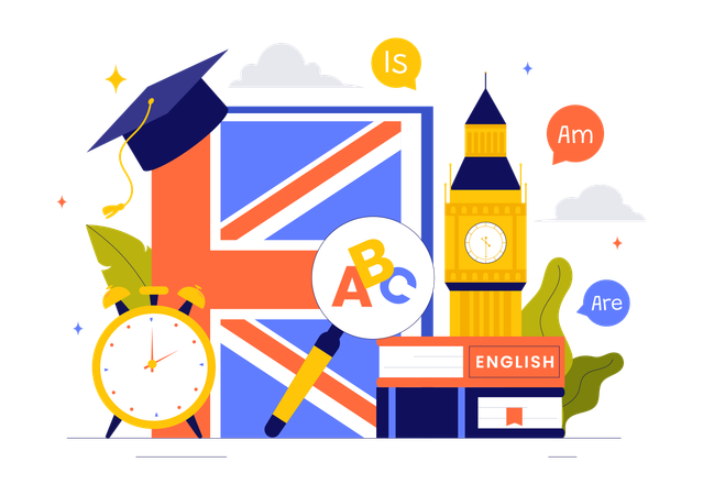 Apprentissage de l'anglais  Illustration