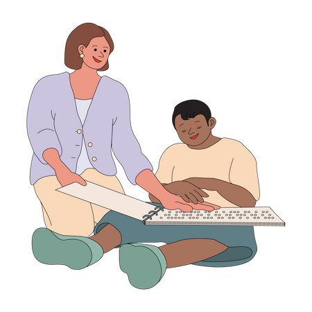 Apprendre la langue braille  Illustration