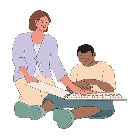 Apprendre la langue braille  Illustration