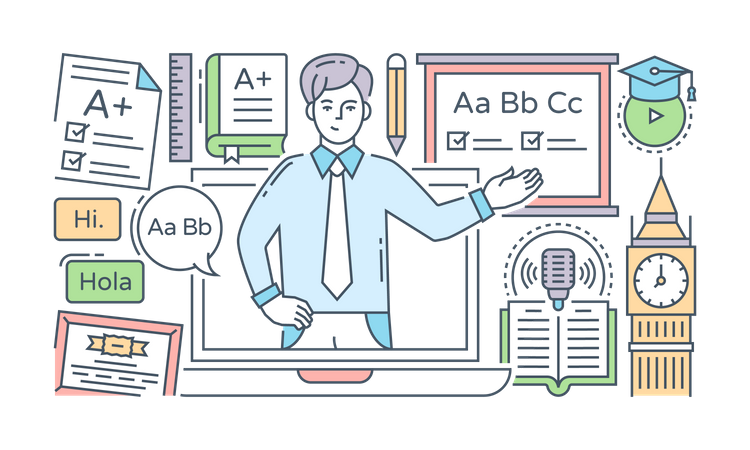 Apprendre une nouvelle langue  Illustration