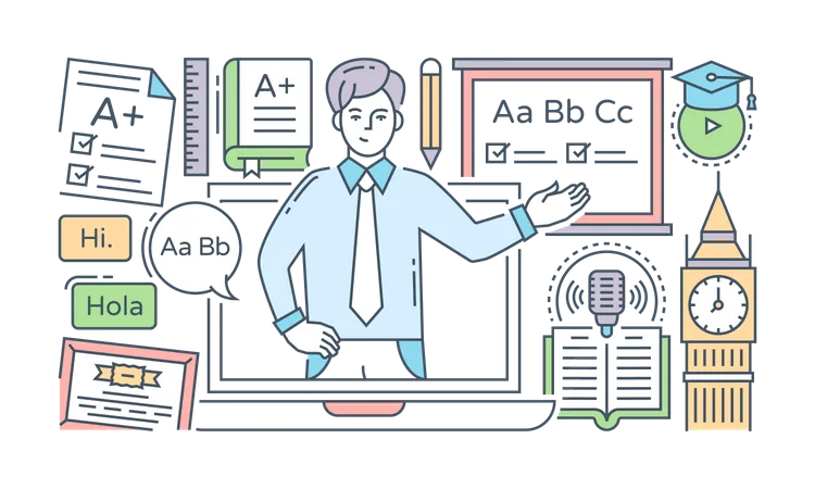 Apprendre une nouvelle langue  Illustration