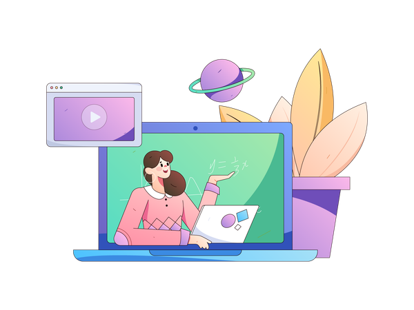 Apprentissage en ligne dirigé par un enseignant  Illustration