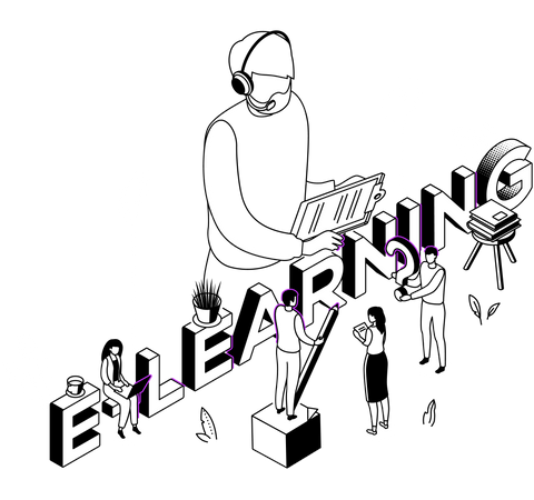 Apprentissage en ligne  Illustration