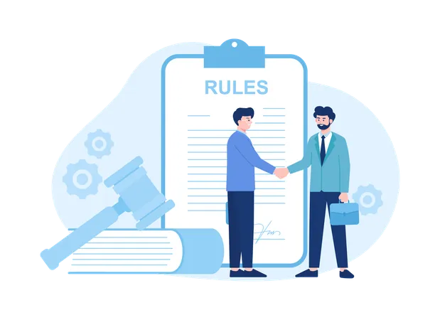 Approval Of The Rules Of The Employment Contract Trending Concept Flat Illustration Illustration