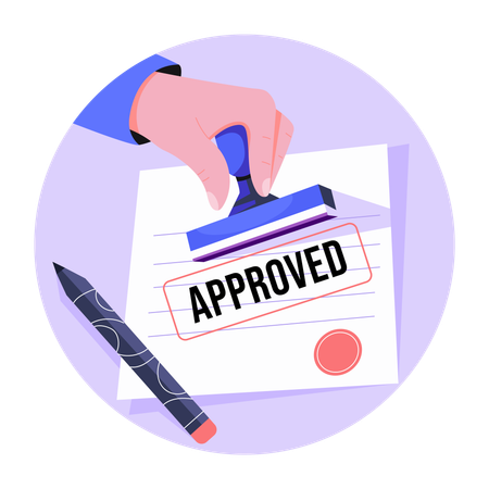 Approved stamp  Illustration