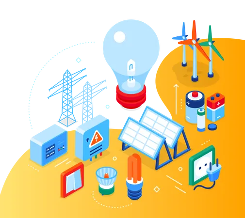 Approvisionnement en électricité efficace  Illustration