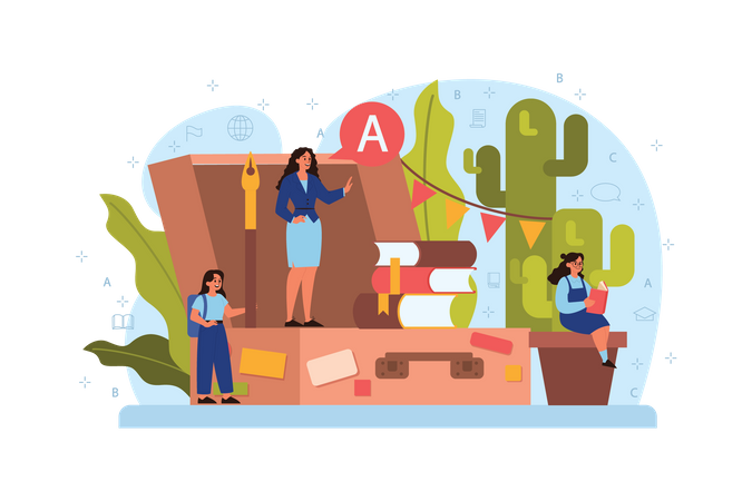 Aprender a língua espanhola  Ilustração
