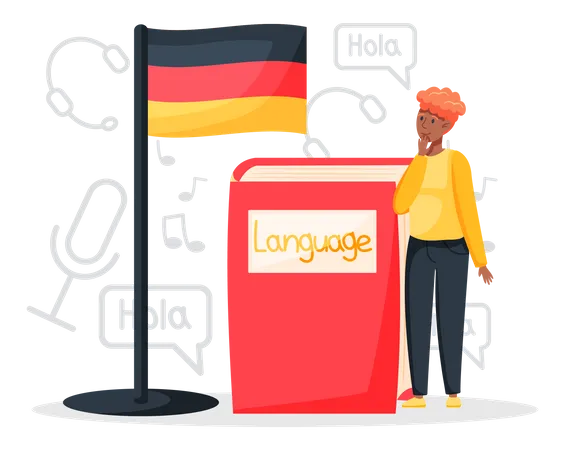 Aprender clases de idioma alemán en línea  Ilustración