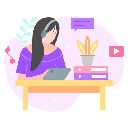 Aprendizagem de áudio  Ilustração