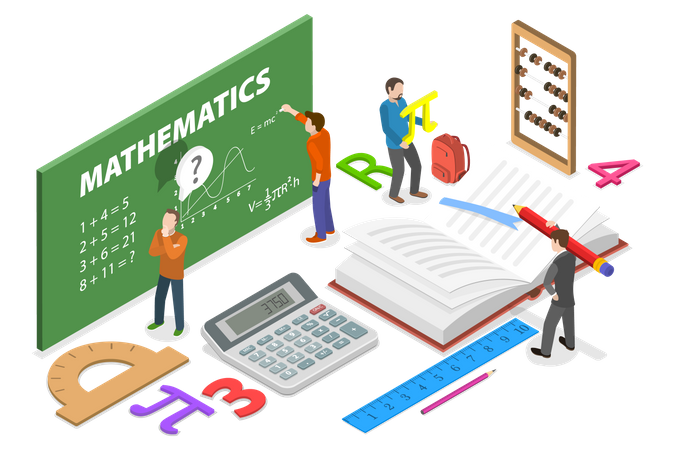 Aprendizagem de matemática  Ilustração