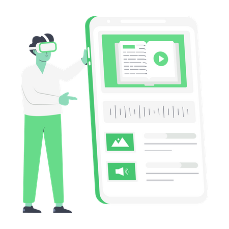 Aprendizagem em realidade virtual  Ilustração