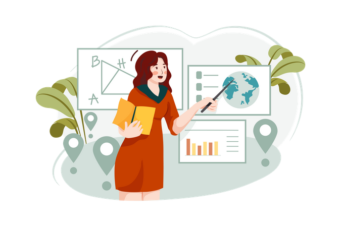 Aprendizagem online  Ilustração