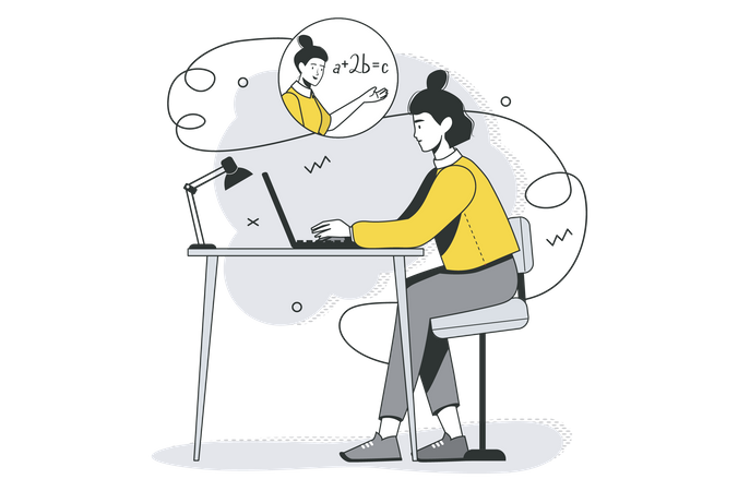 Aprendizagem online  Ilustração