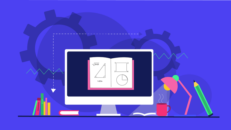 Aprendizagem online  Ilustração