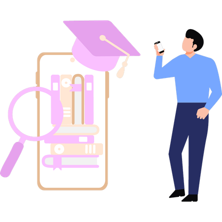 Aprendizagem online  Ilustração