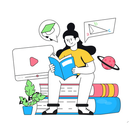Aprendizagem online  Ilustração