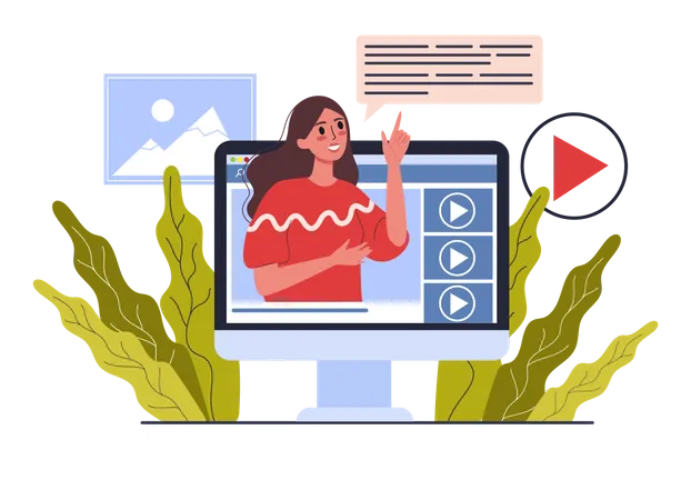 Aprendizagem de vídeo on-line  Ilustração