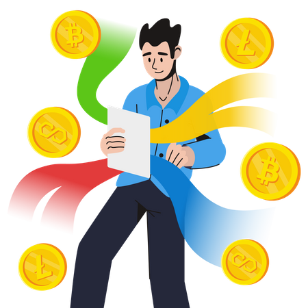 Aprendizaje de criptomonedas  Ilustración