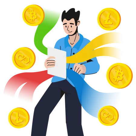 Aprendizaje de criptomonedas  Ilustración