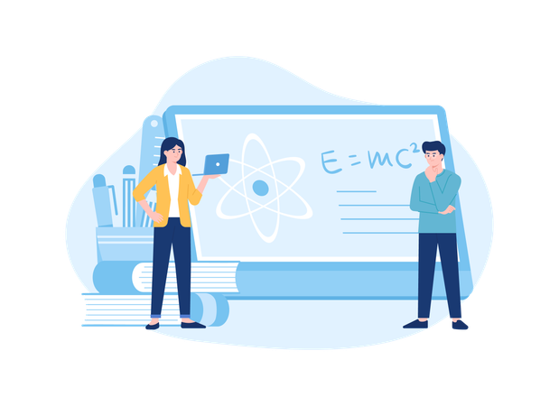 Aprendizaje de ciencias en línea  Illustration