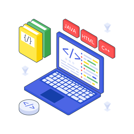 Aprendizaje de codificación en línea  Ilustración