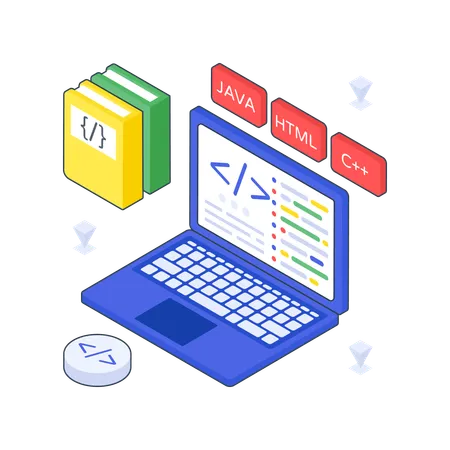 Aprendizaje de codificación en línea  Ilustración